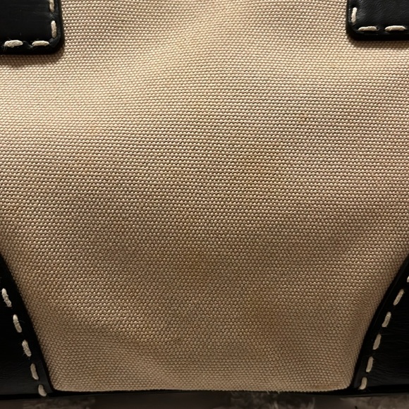 PRADA City Stitched Beige Canvas Hand-Stitched Leather, Double Zipped Tote - Picture 13 of 17